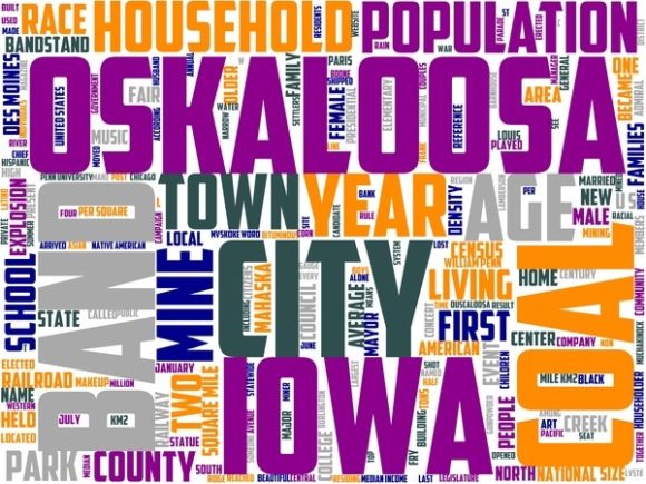 Oskaloosa Wordart Tumbler: A Hand-Drawn Word Cloud for Versatile Creative Projects