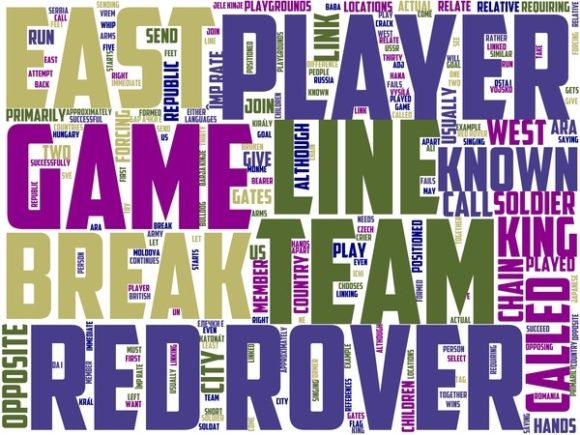Red Rover Wordart Background: A Hand-Drawn Wordcloud for Versatile Creative Projects